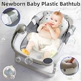 Glenmore Baby Bath Tub Foldable Collapsible with Cushion Anti-Slip Grey view 4
