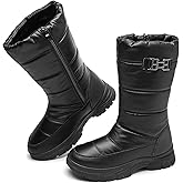 FINIWOR Womens Snow Boots Mid Calf Winter Boots for Women Warm Faux Fur Lined Side Zipper Non-Slip Boots