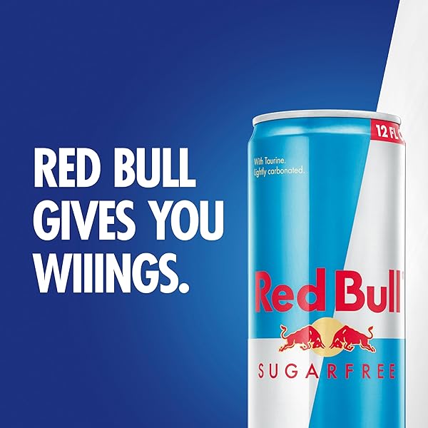 RED BULL SUGAR FREE ENERGY DRINK WITH 114MG CAFFEINE PLUS TAURINE & B VITAMINS, 12 FL OZ, PACK OF 24 CANS