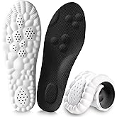 4D Cloud Insoles for Men and Women, Arch Support Insoles, Memory Foam Insoles, Shock Absorption and Cushioning Sports Shoe Insoles (Black, M (Men 7-8.5 / Women 8-9.5))