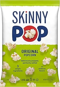 SkinnyPop Popcorn, Original, Whole Grain, Dairy-Free Snack, 4.4oz Bag