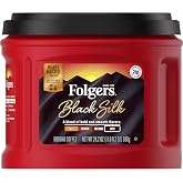 Folgers Black Silk Dark Roast Ground Coffee, 24.2 Ounces | 1 Canister