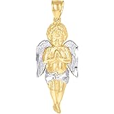 Jewels By Lux 10kt Two-Tone Gold Mens Women Cupid Angel Religious Charm Pendant