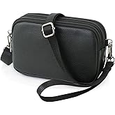 BBORGDC Small Wristlet Wallet for Women, 3-Zip RFID Crossbody Phone Purse
