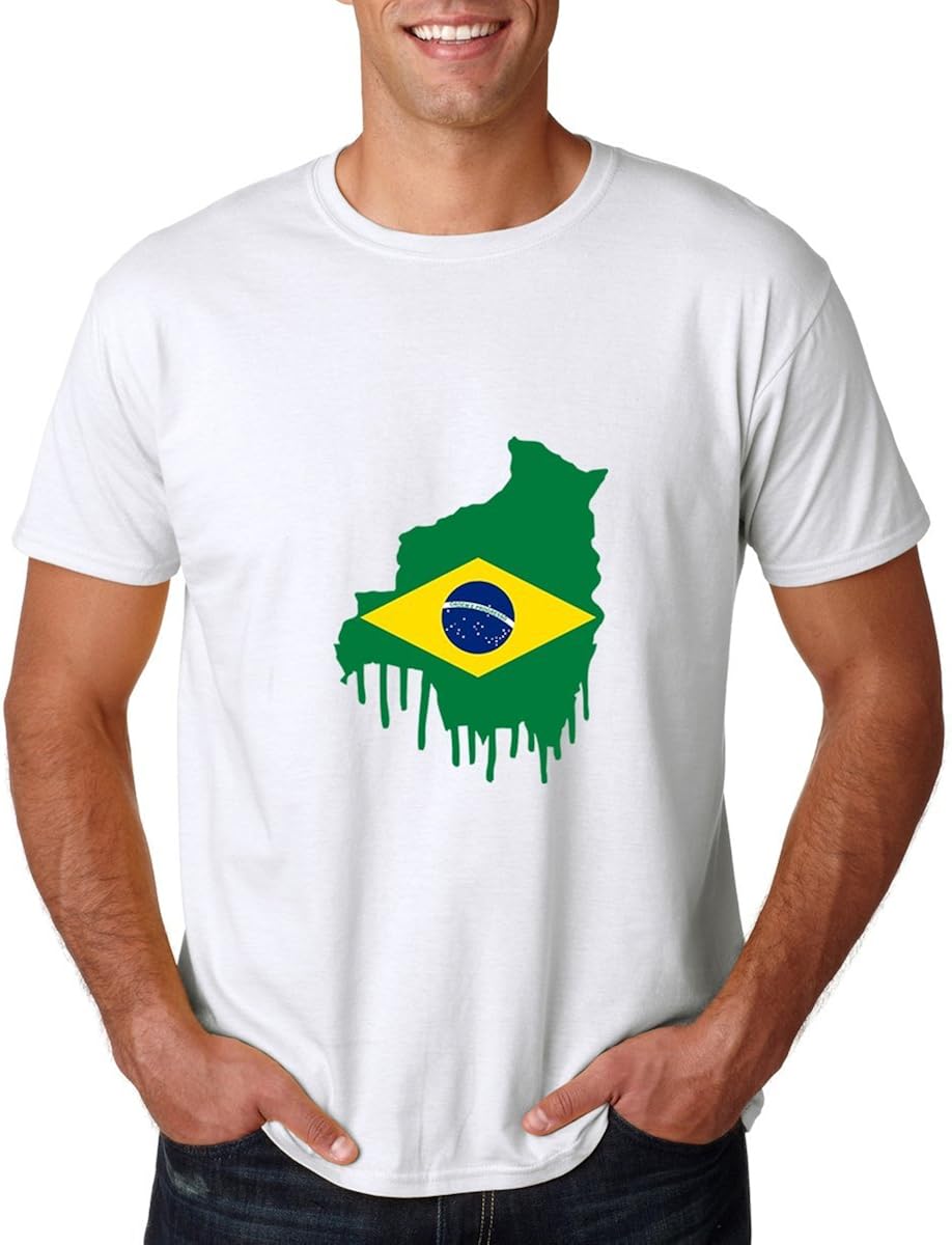 AW Fashions Painted Brazil Flag Vintage Premium Men's T