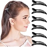 RC ROCHE 6 Pcs Small Flat Flip Hair Claw Clips for Women Alligator Duckbill Thick Hair Styling Barrette Strong Side Slide Jaw Plastic No Slip, Small Black