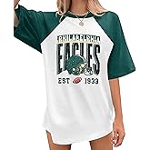 Football Shirts for Women Game Day Shirt Football Season Tshirt Team Fan Tees Graphic Raglan Short Sleeve Tops