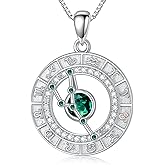 TOUPOP Zodiac Constellation Necklace for Women 925 Sterling Silver Birthstone Pendant Necklaces Zodiac Sign Jewelry Birthday Christmas Gifts for Women Her