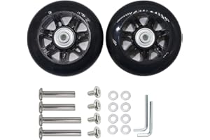 YongXuan Outher Diameter 3.54 Inch Mute Wear-Resistant Luggage Suitcase Replacement Wheels Kit Inline Outdoor Skate Replacement Wheels (3.54" x 0.64")