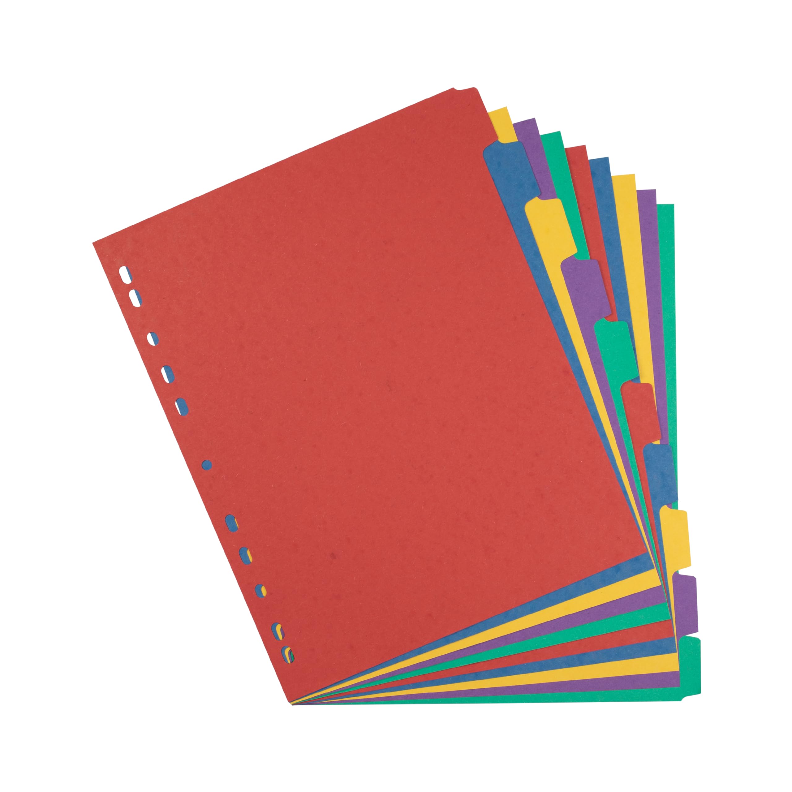 Elba A4 Extra-Wide Pressboard Dividers, 10-Part Assorted Colours, Filing Index Tabs, Punched Pocket Compatible