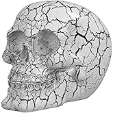ICE ARMOR Hand Painted 4.25" H Skull Figurine Statue Sculpture Ornament Decoration Home/Room Decor Ideas for Housewarming, Holidays and Birthdays Great Collectible Addition