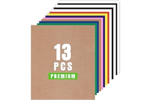 XSEINO HTV Heat Transfer Vinyl for T-Shirts 12"x10" -13Pack Perfect Iron On Vinyl for Cricut, Silhouette Cameo or Heat Press Machine - 9 Assorted Colors Iron on Vinyl(Total 12in*10ft)