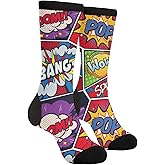 Mouxue Funny Novelty Crazy Crew Tube Socks, Men'S Women'S Casual Dress Socks