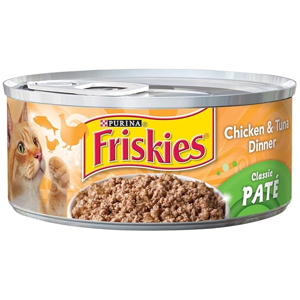 FRISKIES WET CAT FOOD, CLASSIC PATE CHICKEN AND TUNA DINNER, 5.5 OZ