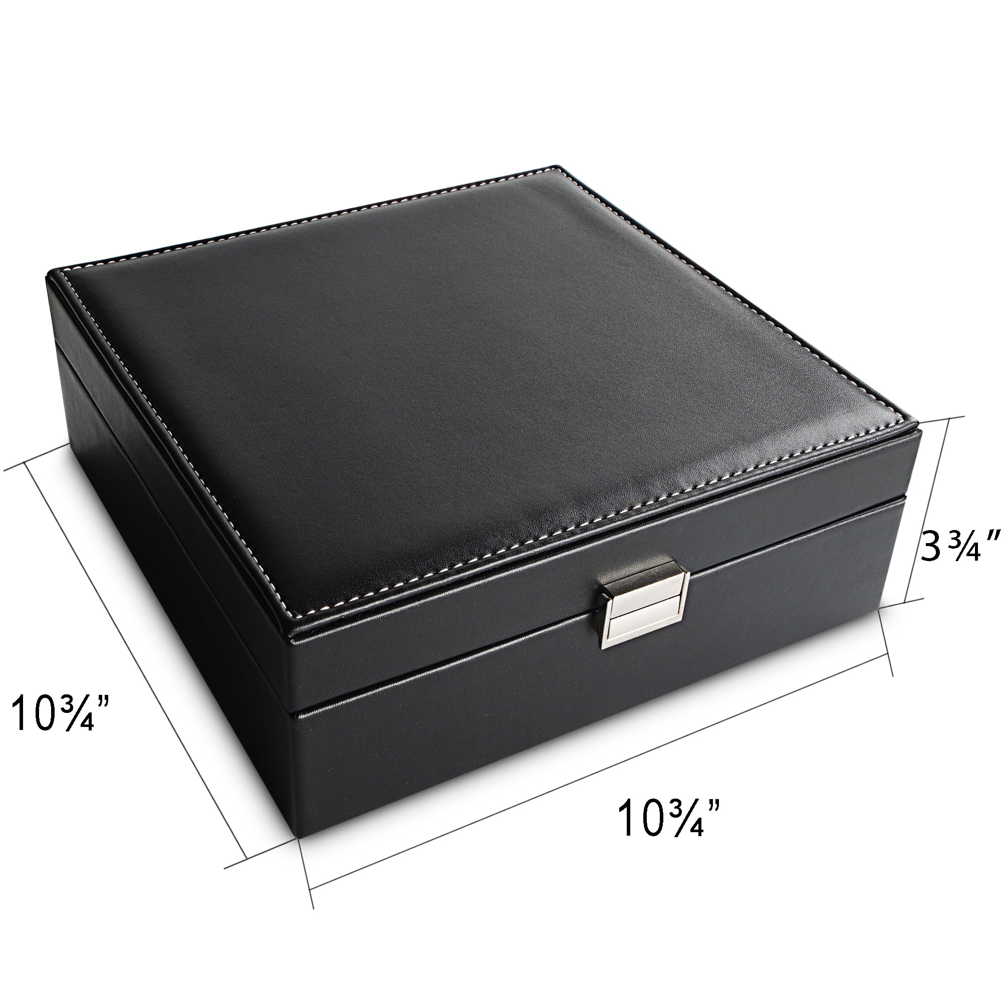 Frebeauty Earring Holder Organizer, 50 Slots Earring Organizer,2 Layer Jewelry Box for Earrings and Necklace,PU Jewelry Organizer,Jewelry Organizers and Storage(Black)