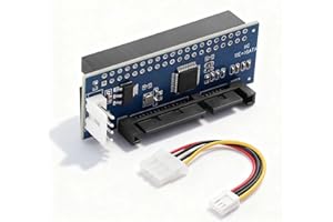 ELFJMZP 40 Pin IDE to SATA Adapter, 480Mbps High-Speed PATA Converter, Plug & Play No Driver Needed, 12cm MOLEX 4Pin Power Ca