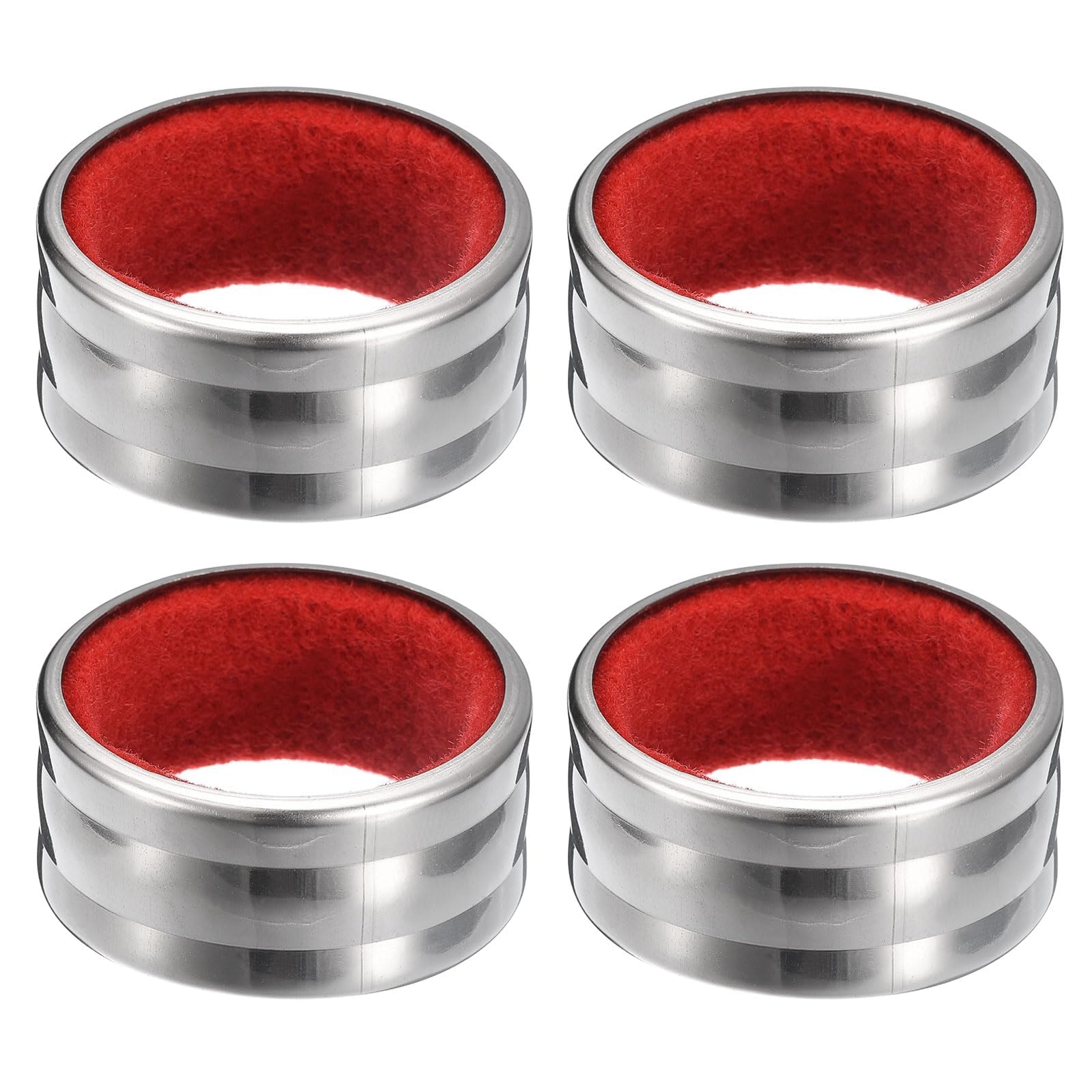 Wine Bottle Collars, 4 Pcs Stainless Steel Wine Drip Ring, 40mmx19mm Leakproof Ring Drip Stoppers for Wine Bottles, Wine Stop Accessories for Bar and Home (Red Silver)
