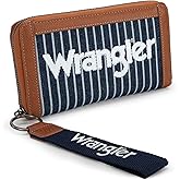 Montana West X Wrangler Classic Logo Wallets Wristlet Purse for Women Vintage Boho Ladies Wallet Coin Purse Two-Tone Credit Card Holder
