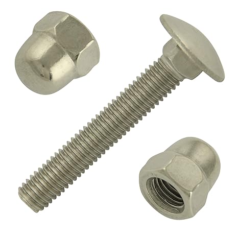 BiBa Schrauben Schlossschrauben Flachrundschrauben M10x70/70 Torbandschrauben Edelstahl A2 (10 Stück)|DIN 603|Vollgewinde mit