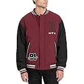 GUESS mens Giulio Varsity Bomber Shirt Collar