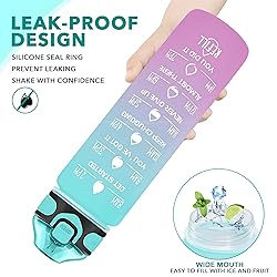 Enerbone 32 oz Drinking Water Bottle with Times to
