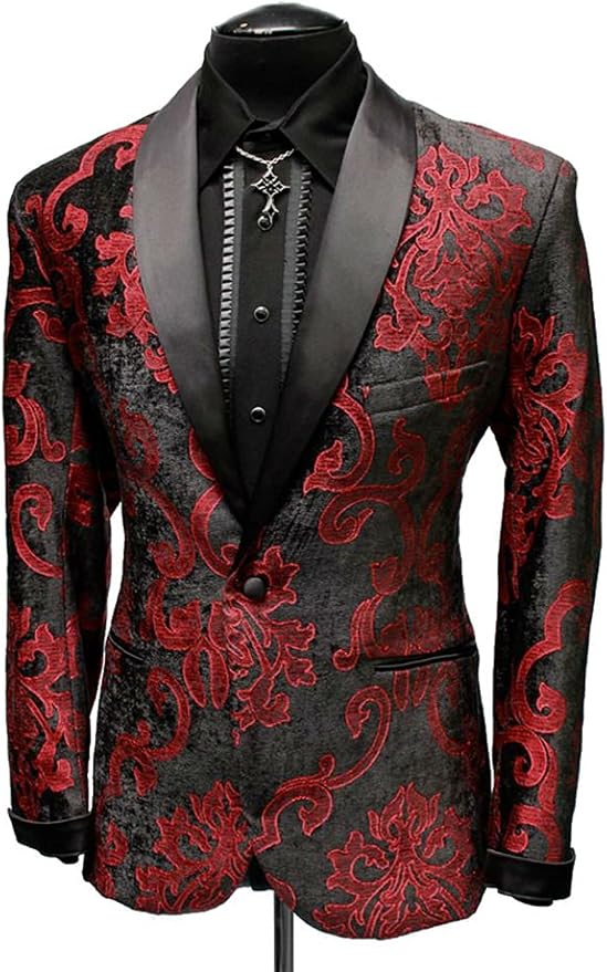 black jacket with red inside