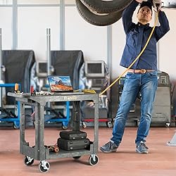 ELAFROS Heavy Duty Plastic Utility Cart Flat top 37