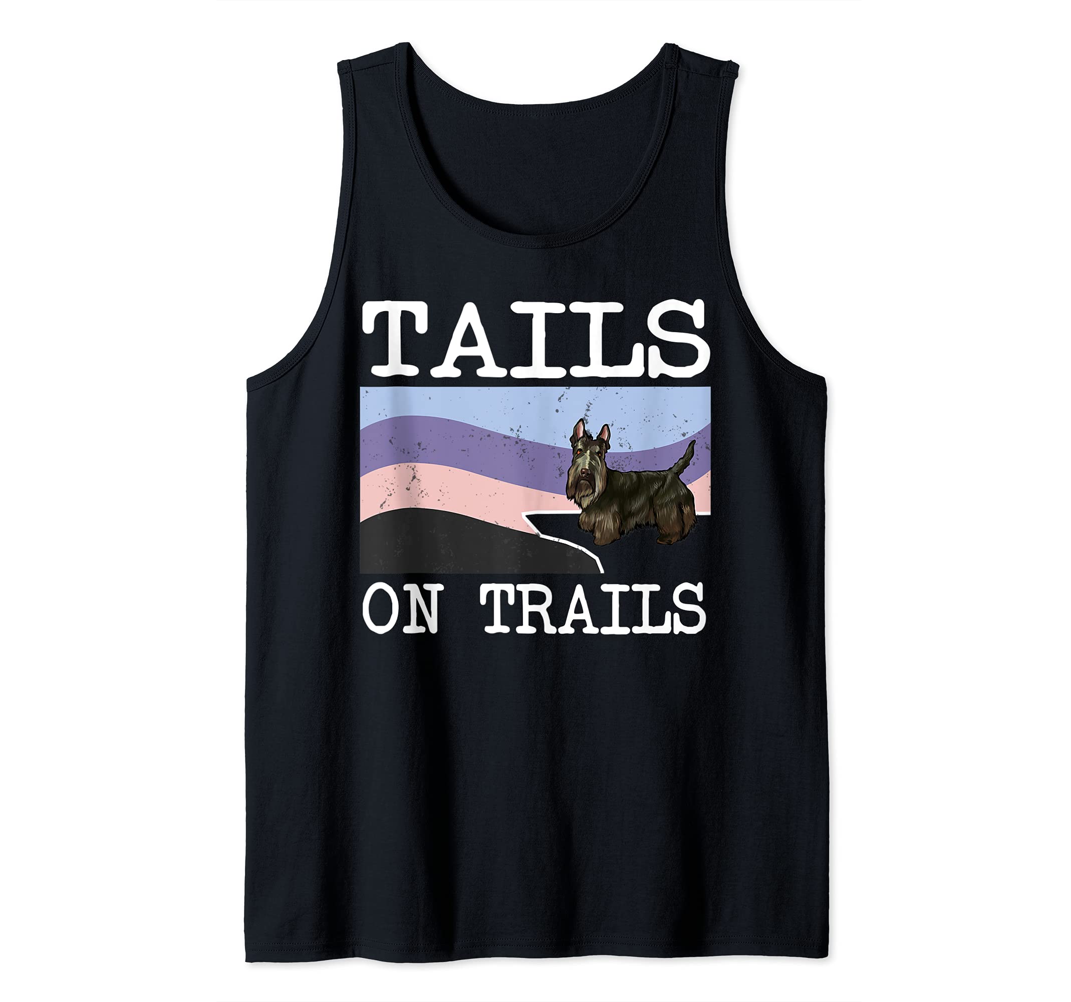 Scottish Terrier Tails On Trails Funny Dog Hiking Tank Top