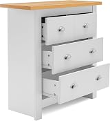 Blisswood 3 Piece Bedroom Set Wardrobe, Chest & Bedside Table - White & Oak view 5