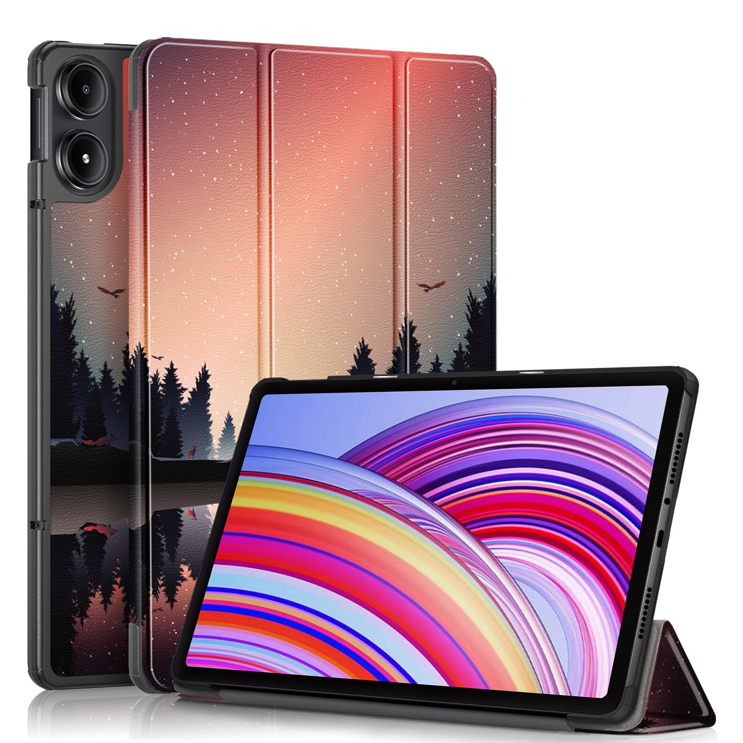 Photo 1 of Gylint Case for Xiaomi Redmi Pad Pro 5G / Xiaomi Poco Pad 12.1" 2024 - Folding Folio Ultra-Thin PU Leather Std Case Cover