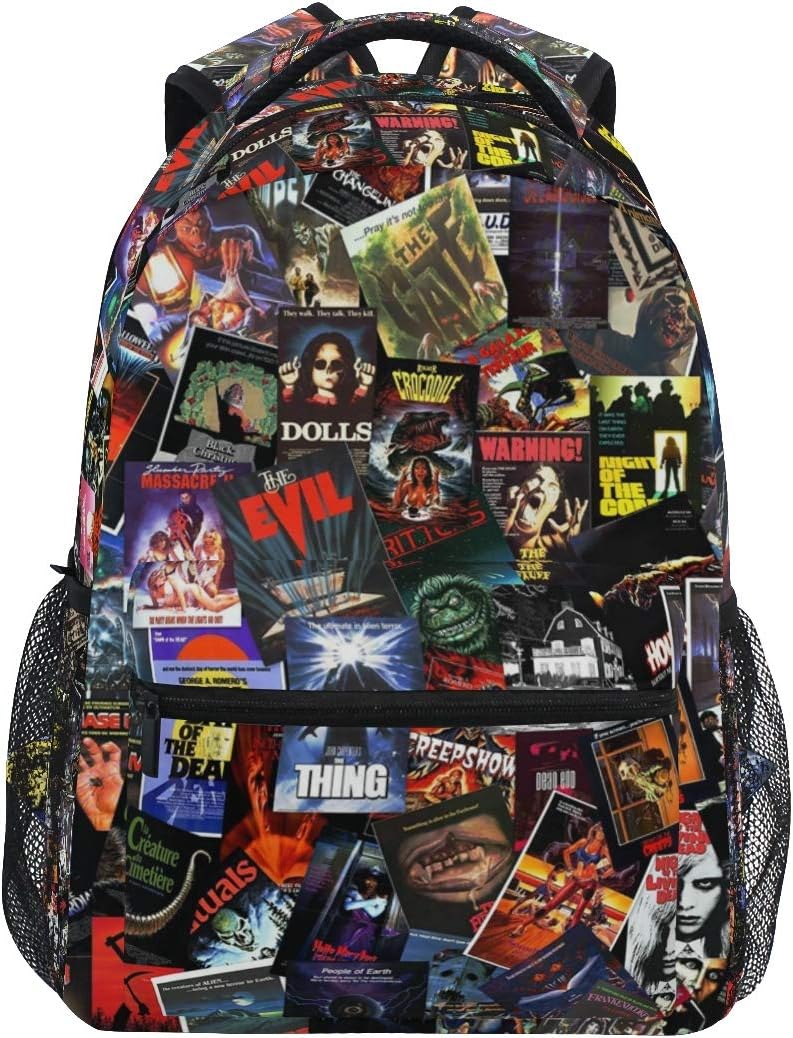 Horror Movie Casual Backpack Bag, Fashion Lightweight Backpacks for Men