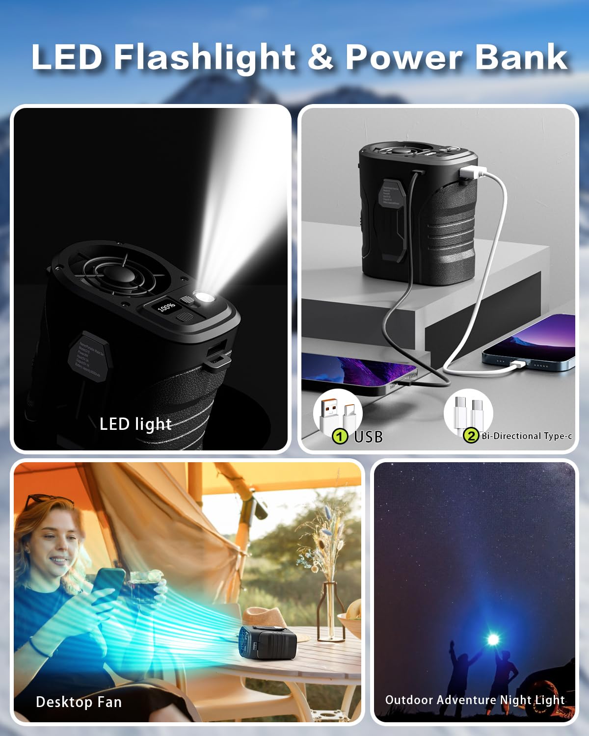 Yinken Waist Fan 10000mAh Rechargeable,Portable Fan with over 24H Working Time, 15000RPM Strong Airflow Wearable small Belt Fan Personal Waist Clip for Clothes Shirt Farm Work Hiking Outdoor Jobsite