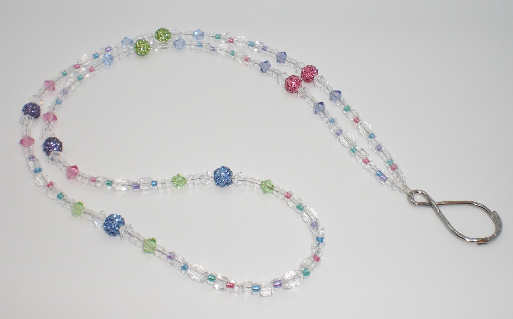 Tanzanite/Rose/Peridot/Sapphire Bling Ball Beaded Lanyard Badge, Keys, Eyeglass Holder
