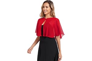 TONGFANTFL Women's Soft Chiffon Capelets Shawls and Wraps for Evening Wedding Cape Bole Cover Up