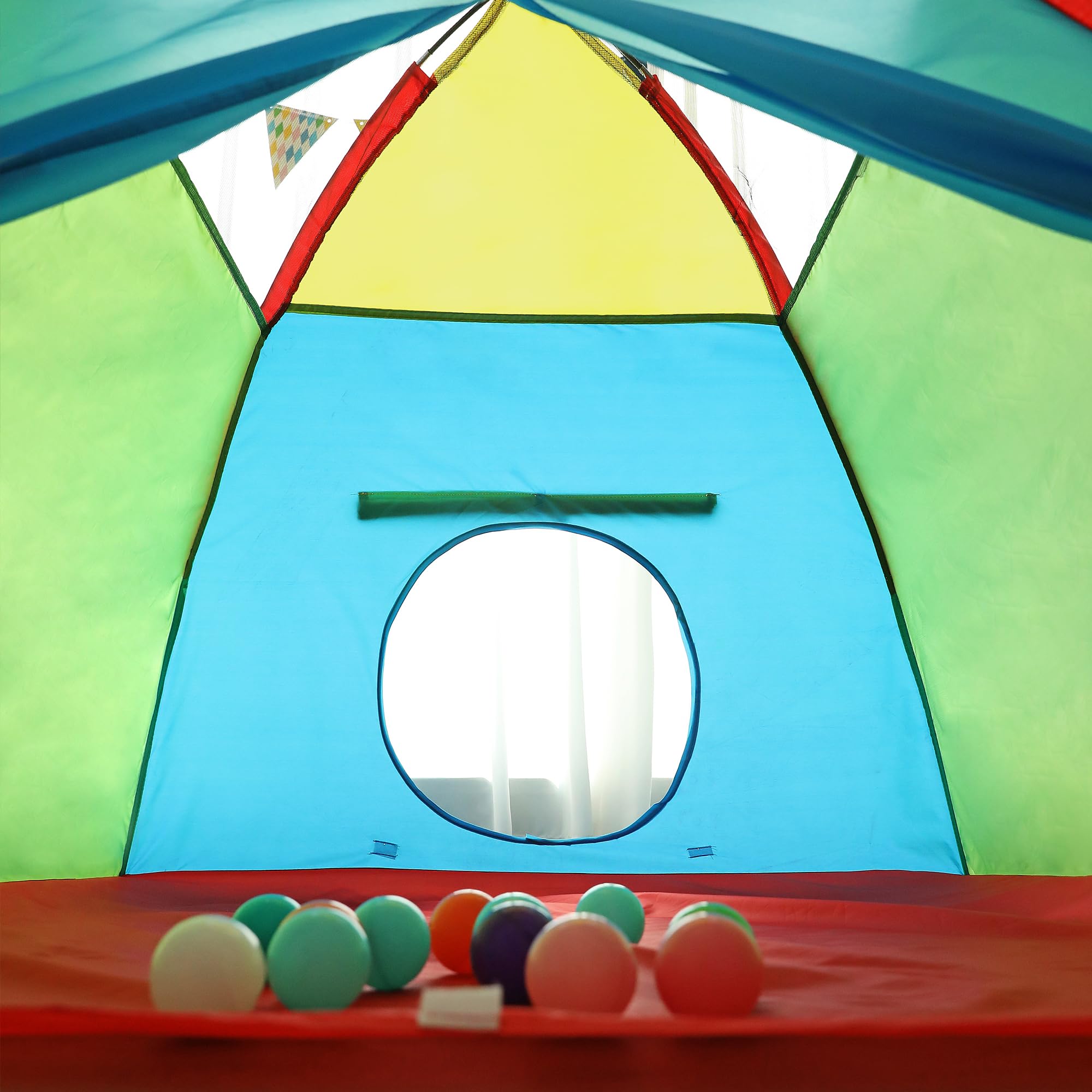 LimitlessFunN Rainbow Kids Play Tent | Includes Star Lights & Carrying Case |, Children Dome Playhouse for Boys, Toddlers, Indoor & Outdoor, 48