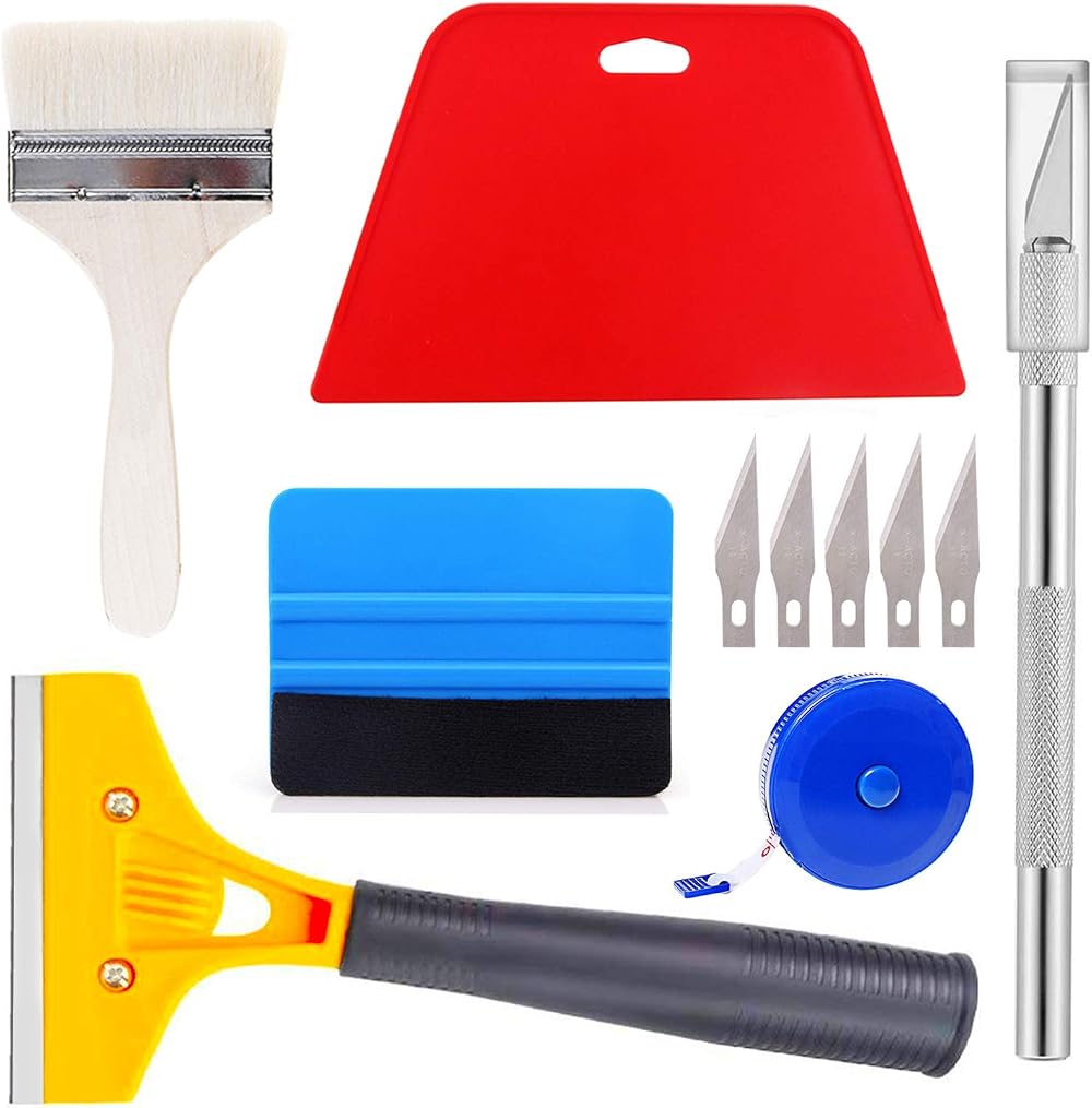 Ewrap Wallpaper Hanging Smoothing Kit Tool Scraper Squeegee Brush Tape Measure