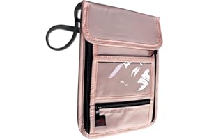 BTDAO RFID Blocking Passport Holder Wallet with Neck Stash Pouch for Traveling Security Credit ID Card
