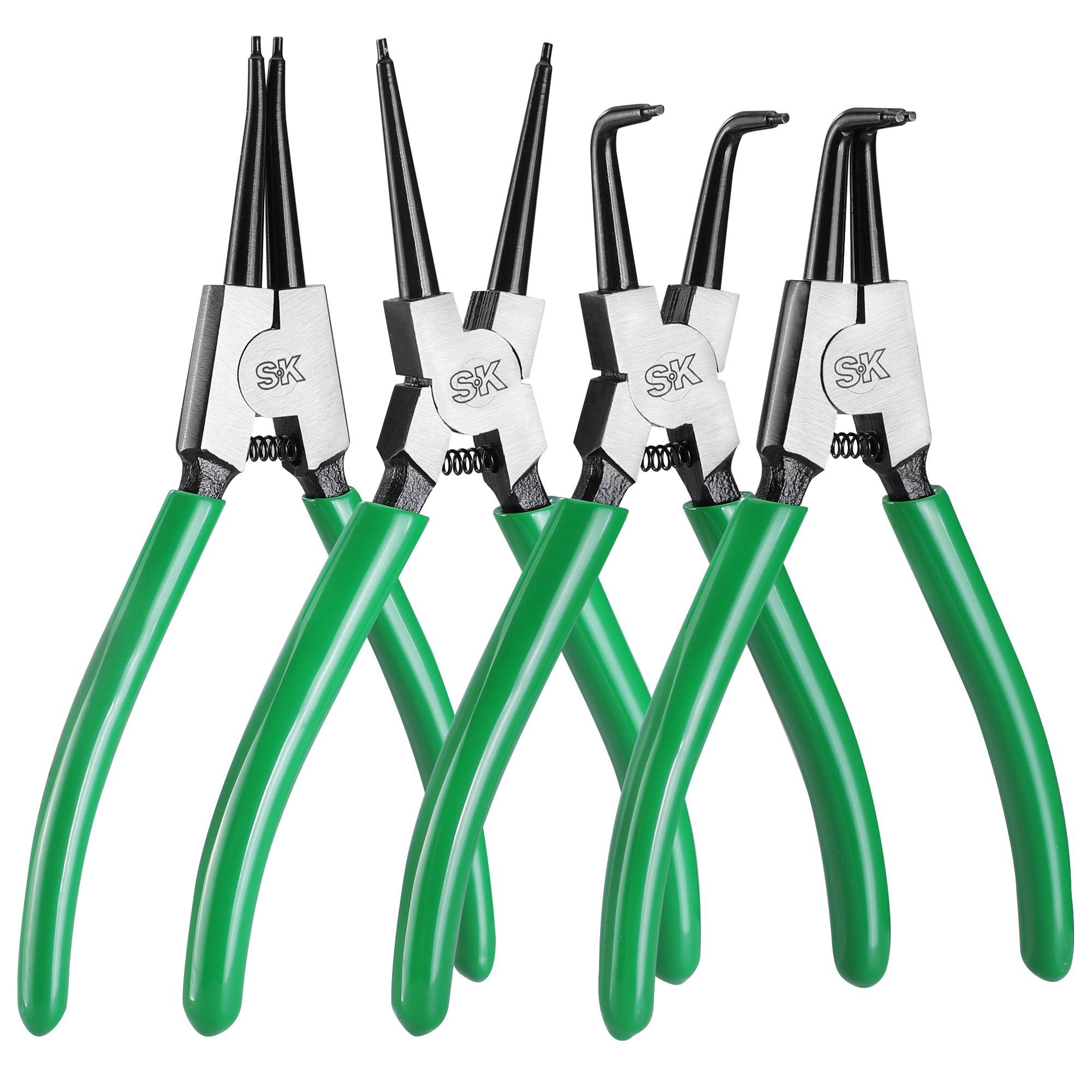 Photo 1 of **nub on one of the pliers is broken**SK 4-Piece Snap Ring Pliers Set, 7-Inch Internal/External Circlip Pliers with Straight/Bent Jaw, Tip Diameter 5/64'', Premium CR-V Steel