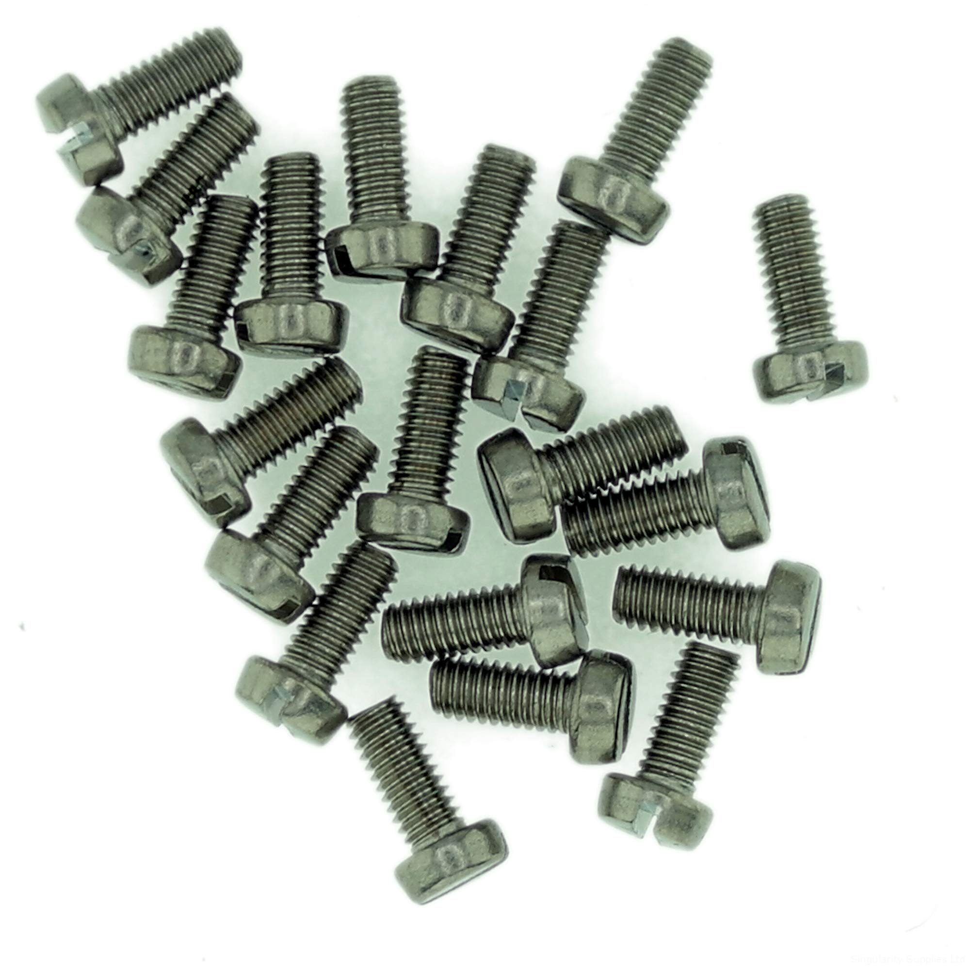 M1.2 (1.2mm x 12mm) Slot Cheese Machine Screw (Bolt) - Stainless Steel (A2) (Pack of 20)