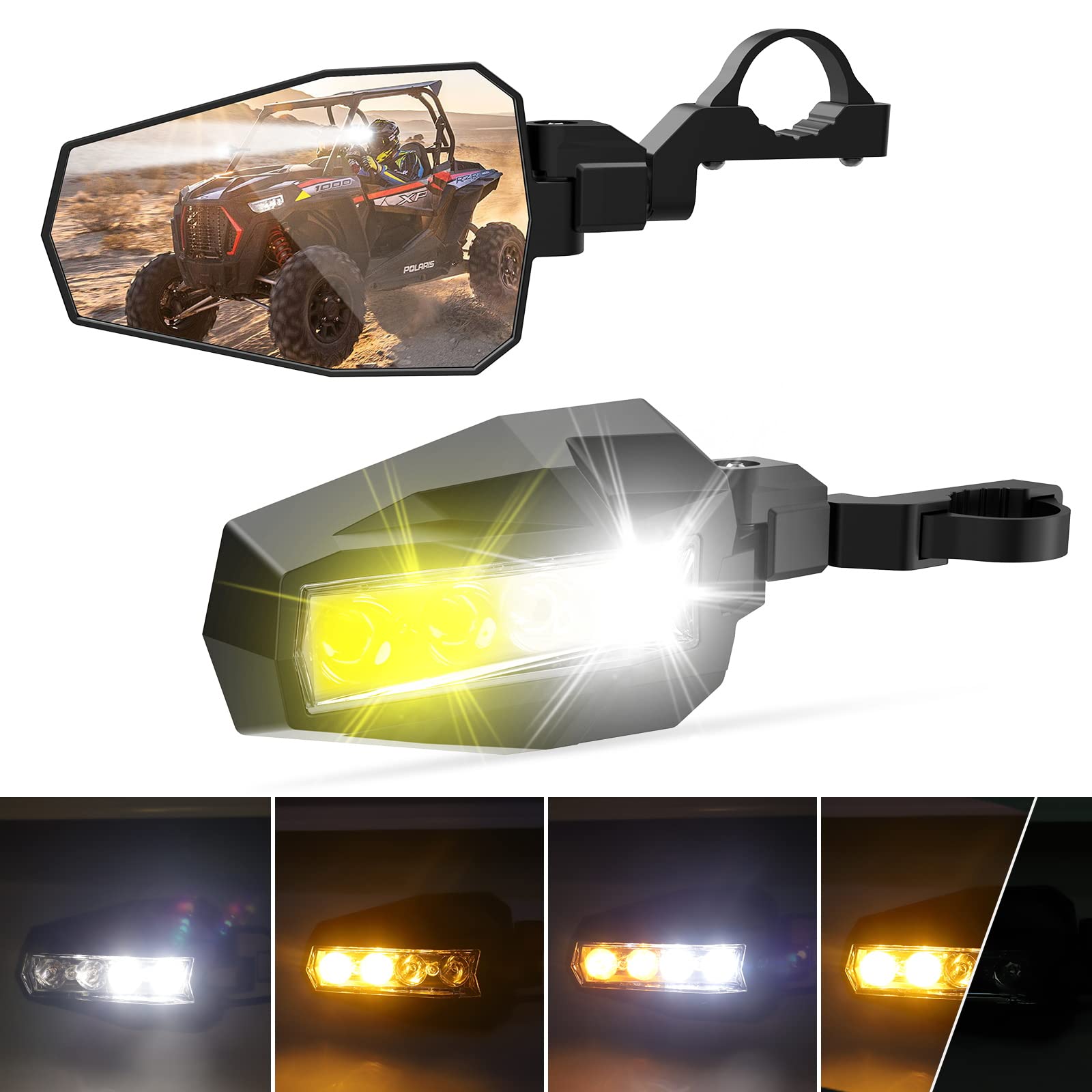 Mua NOVSIGHT UTV Side Mirrors with LED Lights, 4 Modes ATV Rear View
