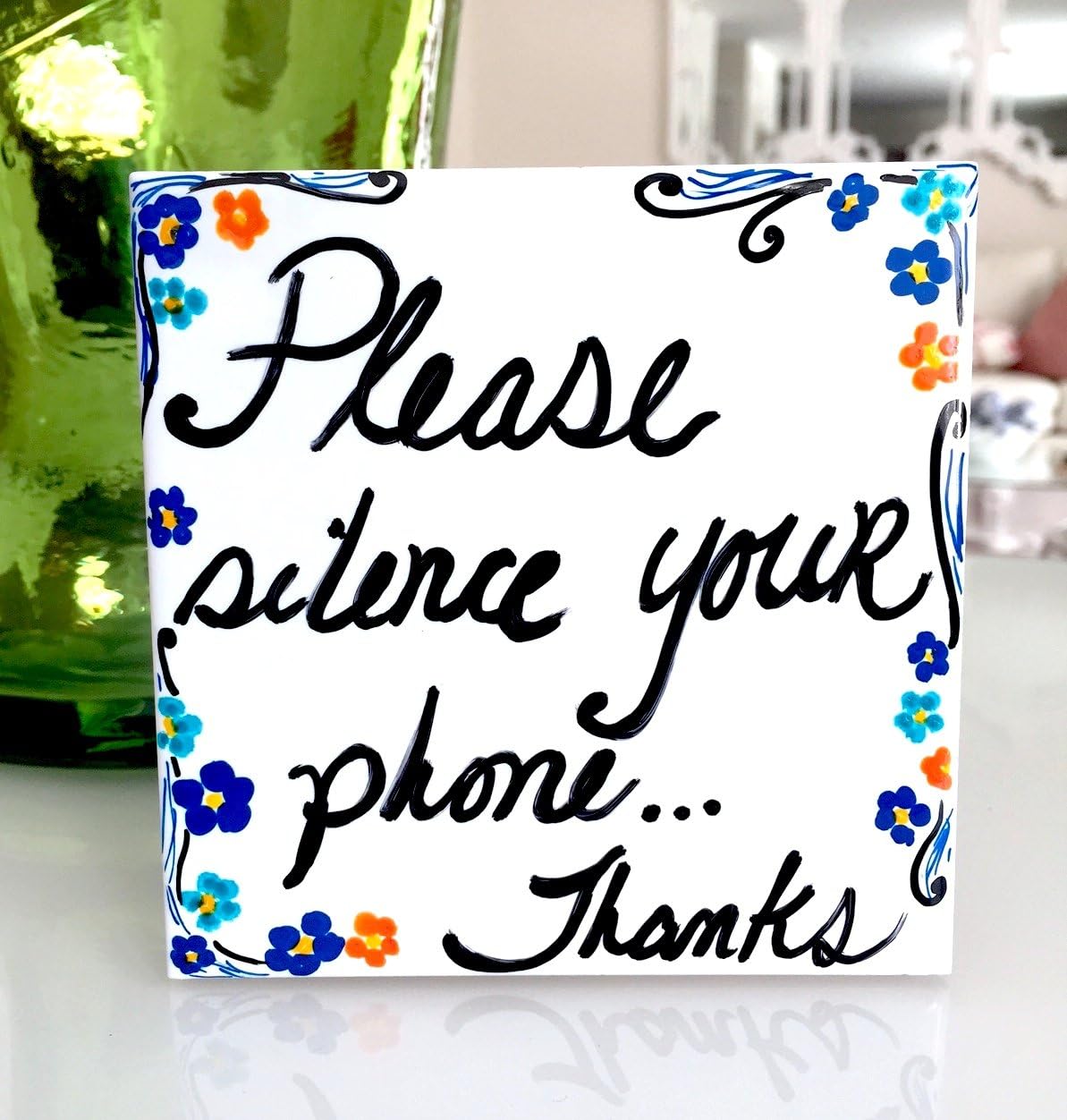 "Please Silence Your Phone" Ceramic Sign