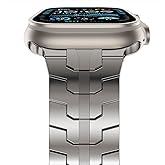 FULLIFE Stainless Steel Link Band for Apple Watch Ultra 3/2/1 49mm, Folding Clasp Metal Bracelet Compatible with Series 11/10 46mm, 9/8/7 45mm, SE/6/5/4 44mm, 3/2/1 42mm (Men)