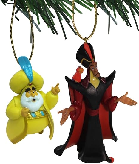 Amazon Com Disney Aladdin Jafar Sultan 2 Pc Ornament Set Home Kitchen