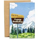 RYYike National Park Birthday Card for Men Women, Outdoor Themed Birthday Gift for Nature Lover, Wishing You A Happy Bday Card