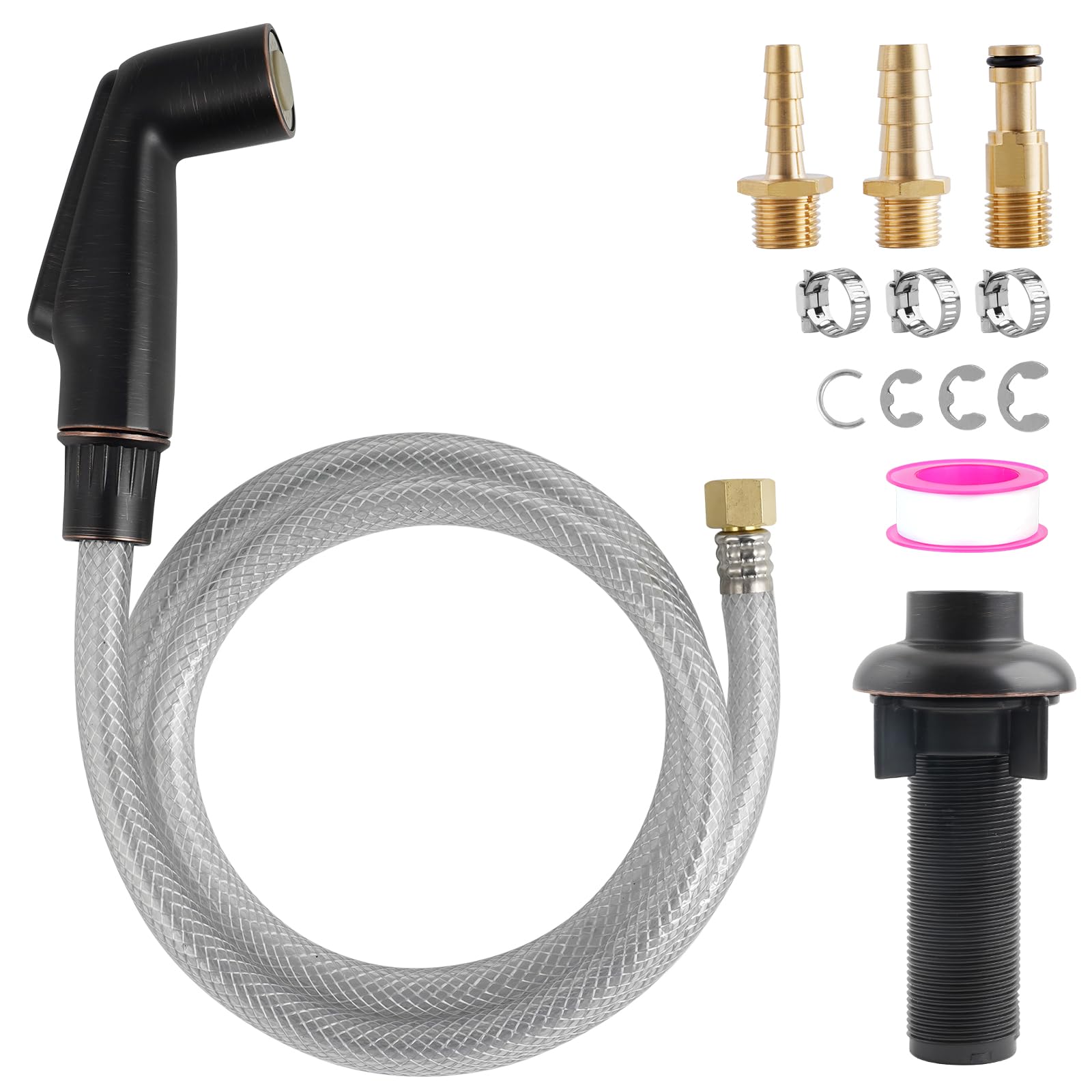 Photo 1 of **POSSIBLE DAMAGE** Kitchen Faucet Sprayer Attachment/Hose/Holder Set Universal Fit Compatible with Moen/Delta Faucet Sprayer Replacement, Kitchen Sink Side Sprayer Head, Oil Rubbed Bronze