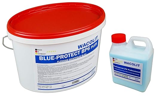 Wacolit'Dichtset 1' 6kg Flüssige Dichtfolie + 1L Tiefengrund Konzentrat, Duschabdichtung Badabdichtung Abdichtungsset Fliesenabdichtung
