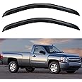Window Visors Rain Guards Shield for 2007-2013 Chevy Silverado/GMC Sierra 1500 Regular Cab, Window Wind Deflectors Vent Shades for 07-14 Silverado/Sierra 2500HD 3500HD Standard Cab