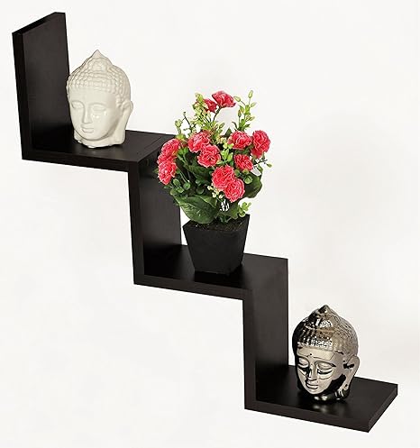 Bluewud Aaron Wall Decor Book Shelf/Wall Display Rack (Decor Shelf, Wenge) - Ideal for Gift.