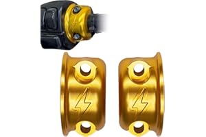 TDZ MOTO TDZ Lightning Logo Brake Clutch Perch Half Clamps for Harley Sportster, Softail, Dyna, Touring, Road Glide, Street Glide (Gold)