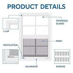2 Pack 12" x 18" White Shed Window with Tempered